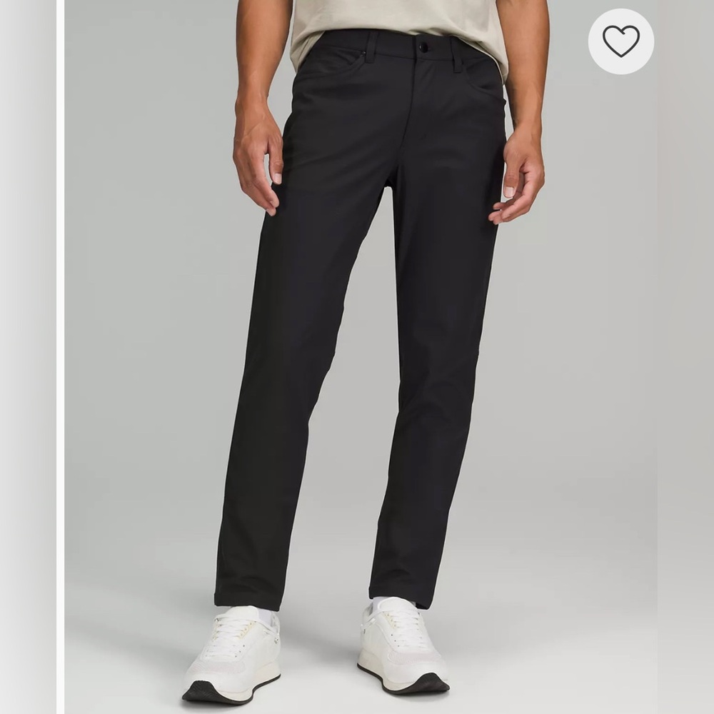 Men’s slim fit ABC lululemon pants, 34 x 32, black, green and navy.